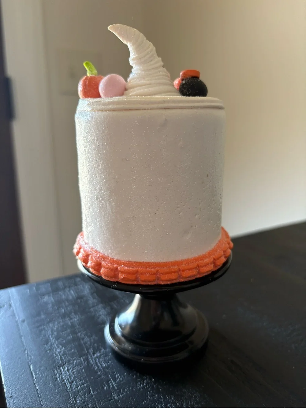 Candy Corn Lane Mini Ghost Frosted Glitter Candy Cake Halloween 6”